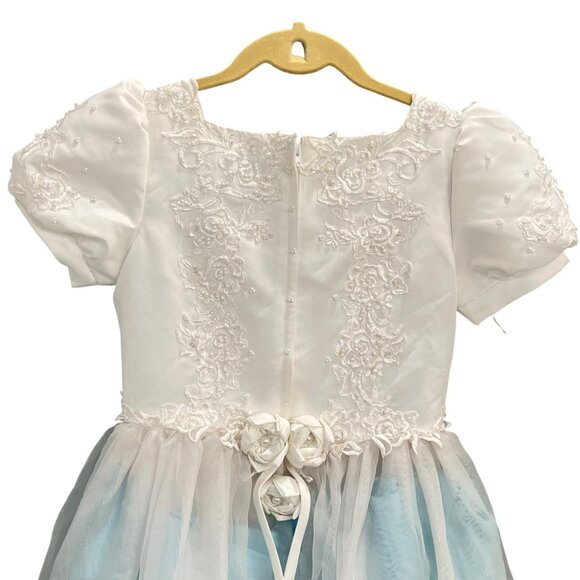 First Communion Dress With Lace Embroidery & Tulle Skirt Halloween Princess - Picture 6 of 16